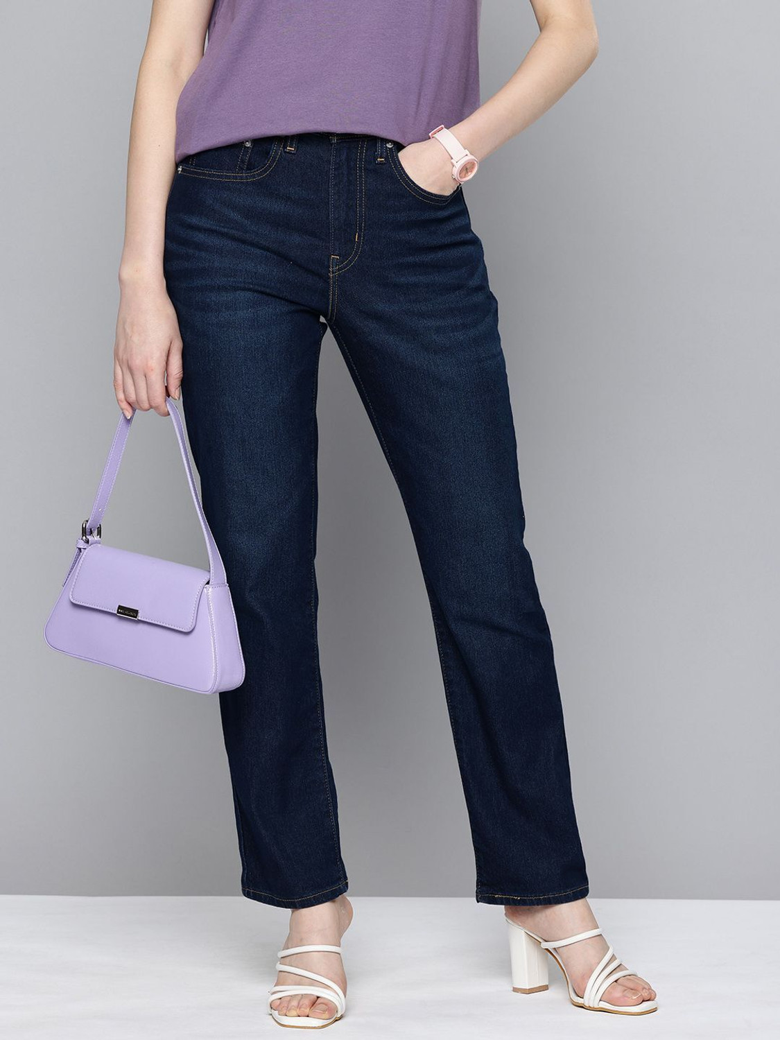 Image of LEVI'S 710 Straight Fit Women Blue Jeans