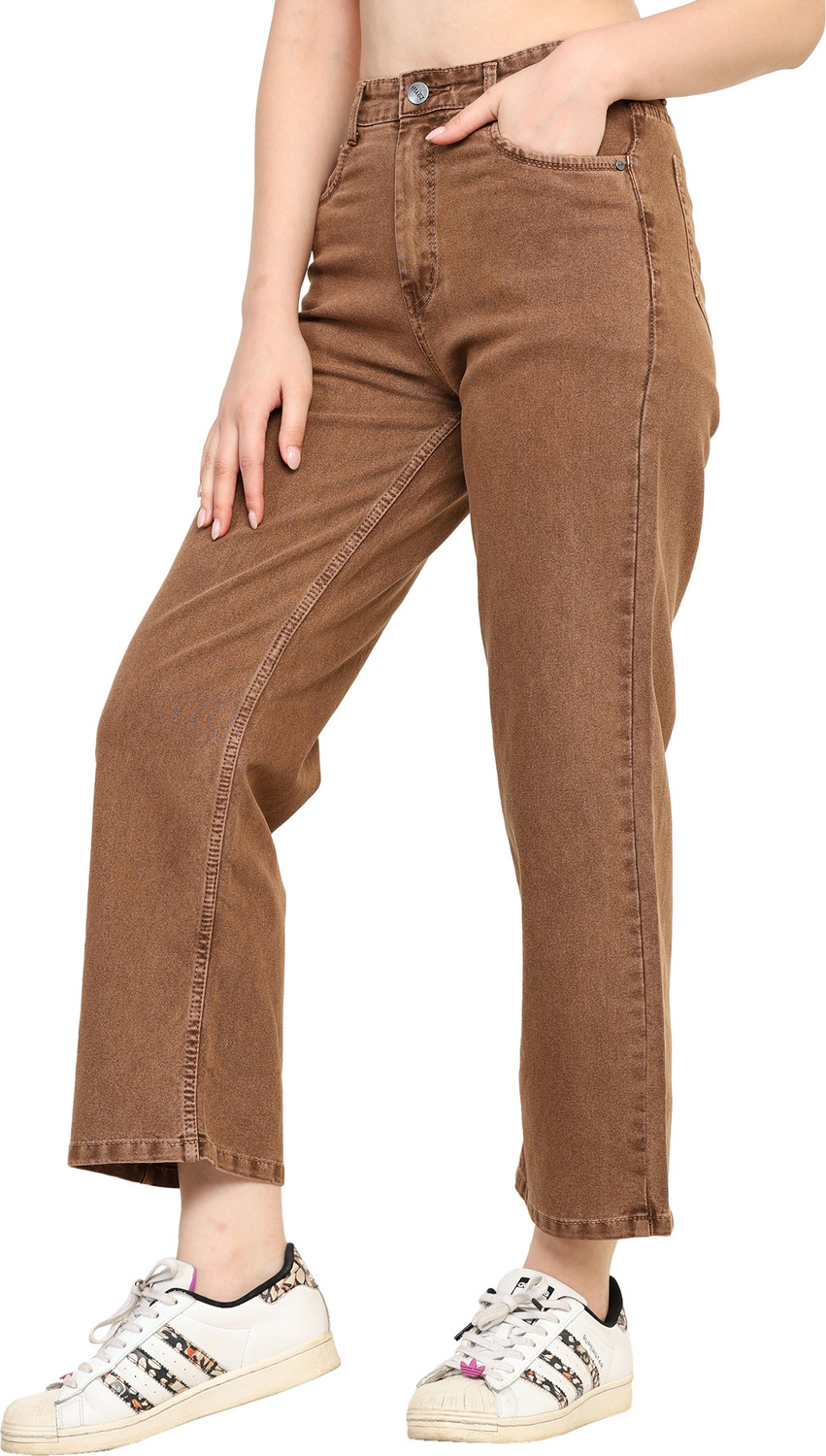 Image of zayla Flared Women Brown Jeans