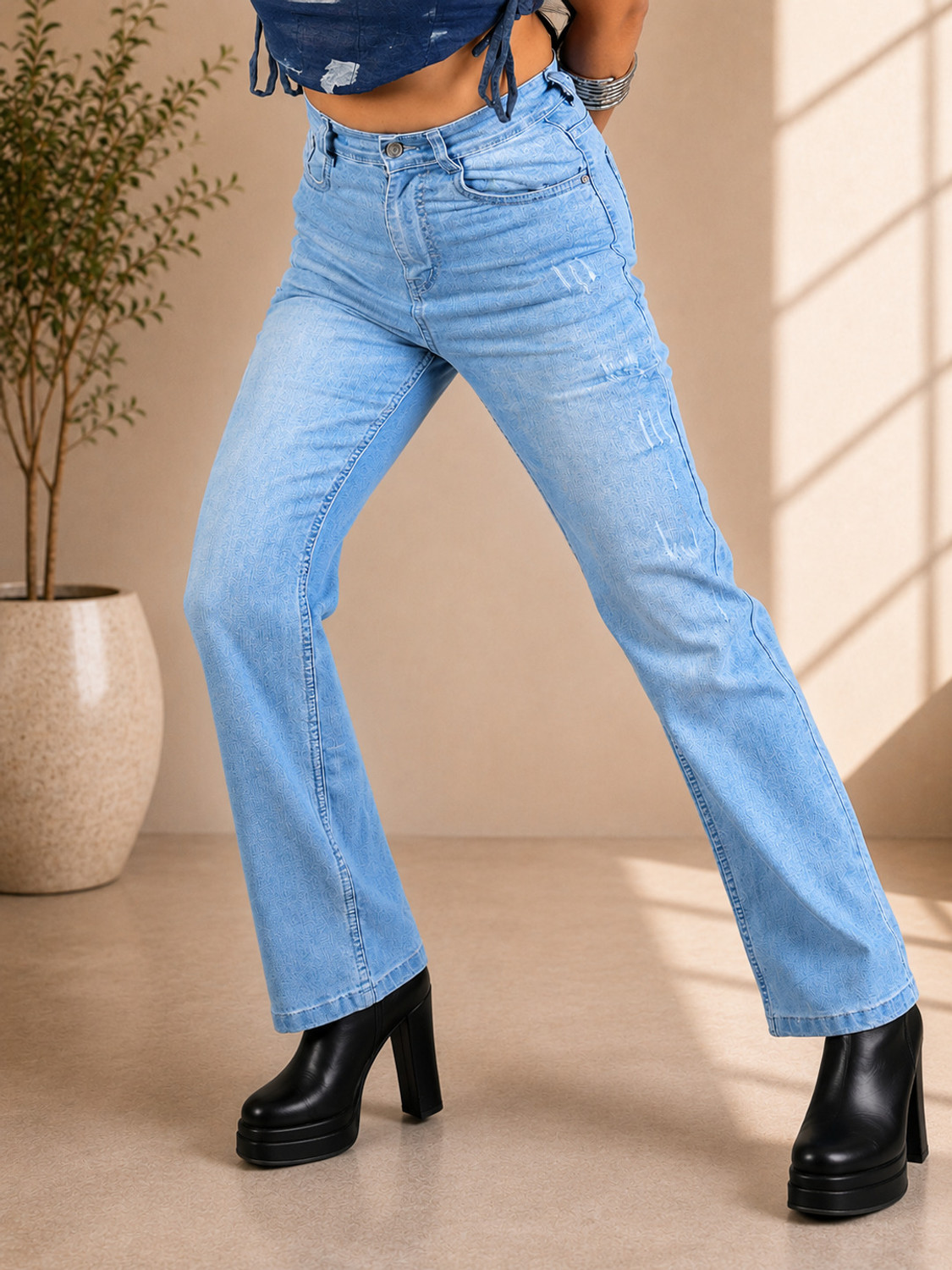Image of ROYAL MAJESTY Loose Fit Women Light Blue Jeans