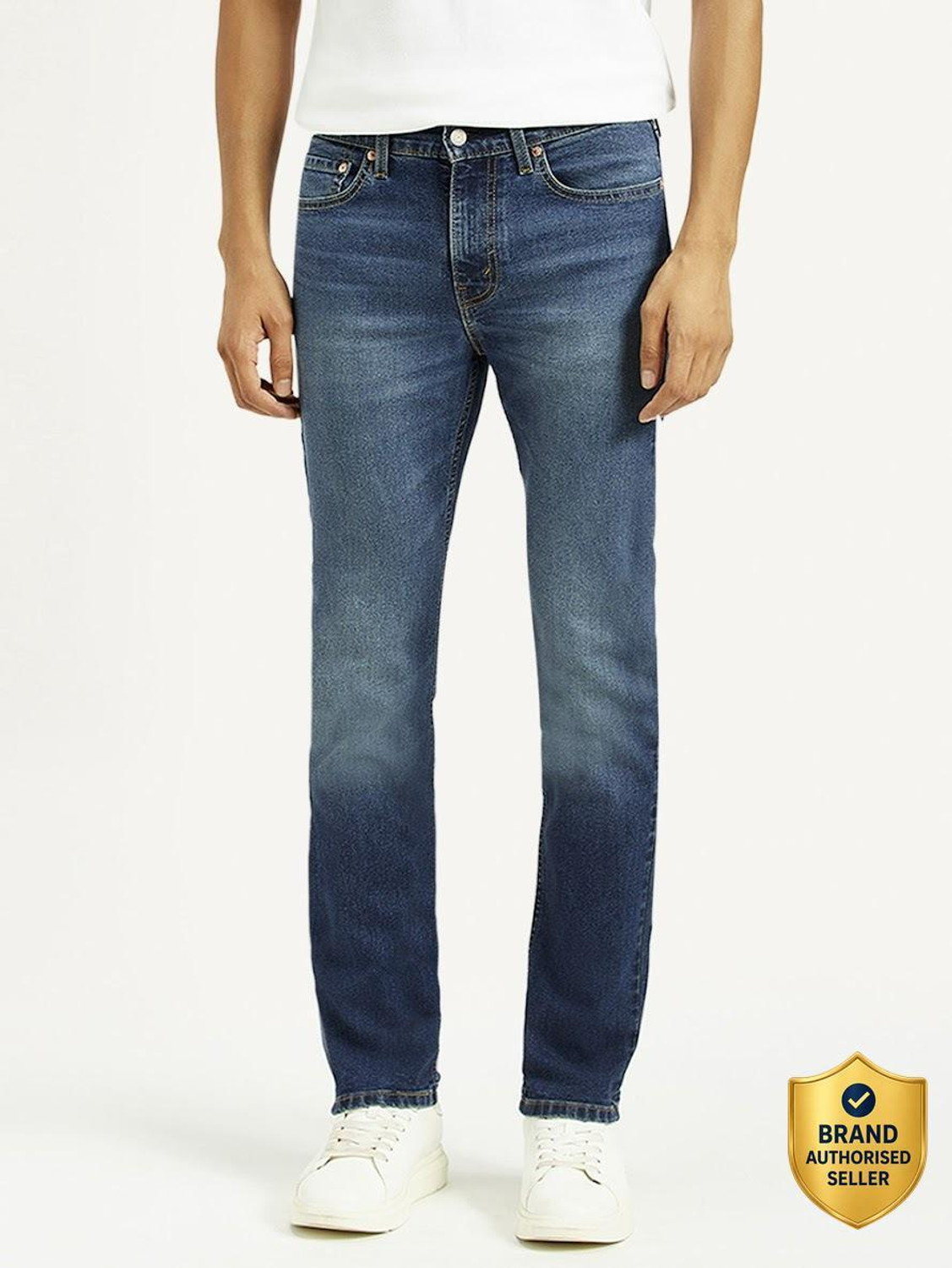 Image of LEVI'S 505 Straight Fit Men Dark Blue Jeans