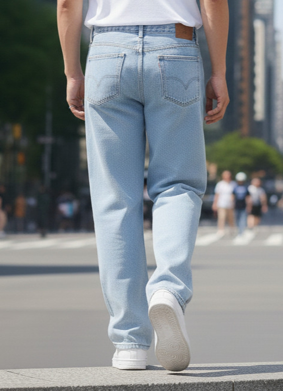 Image of MWFASHION Straight Fit Men Light Blue Jeans
