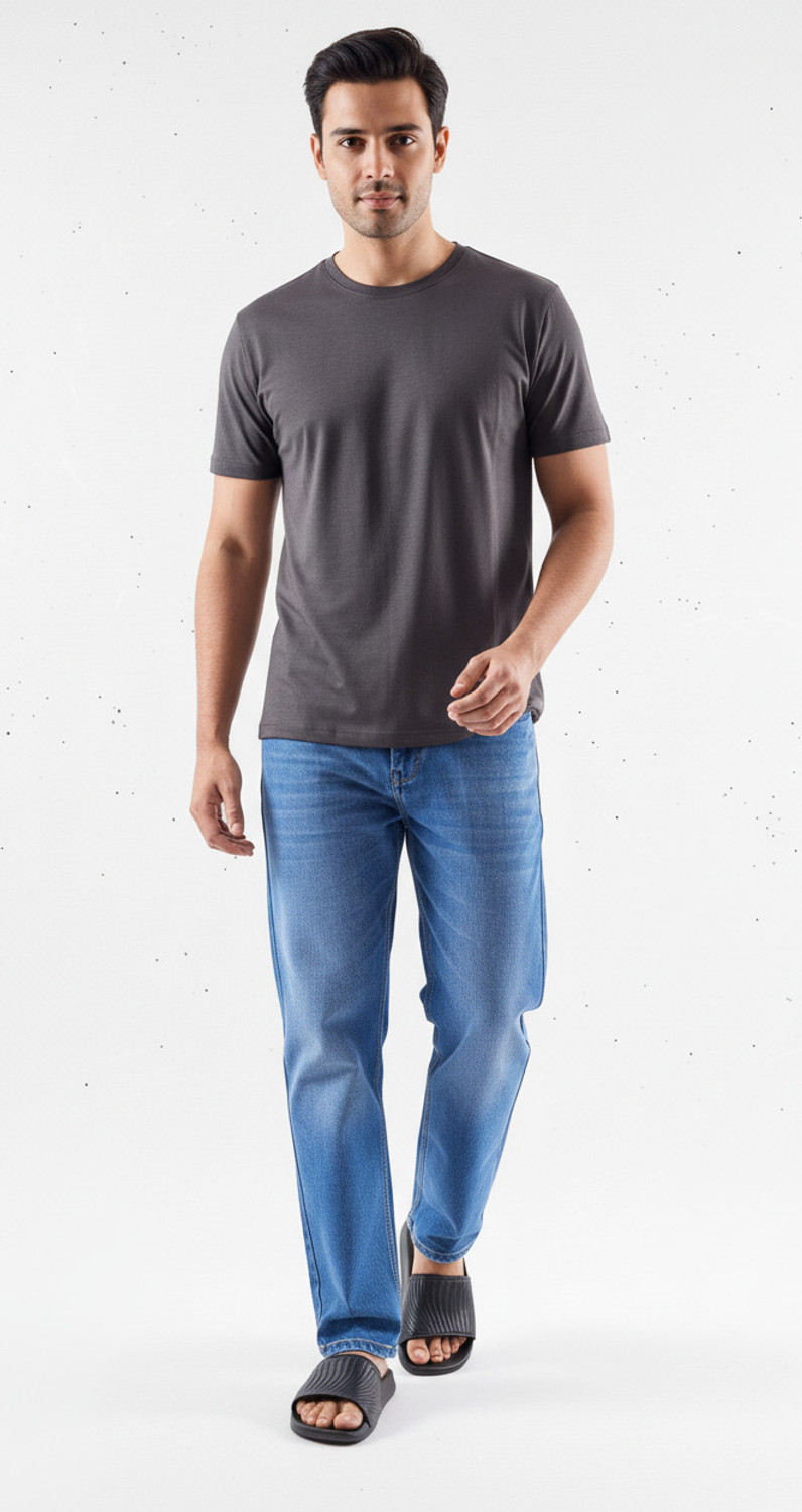Image of ETON VALLEY Straight Fit Men Blue Jeans