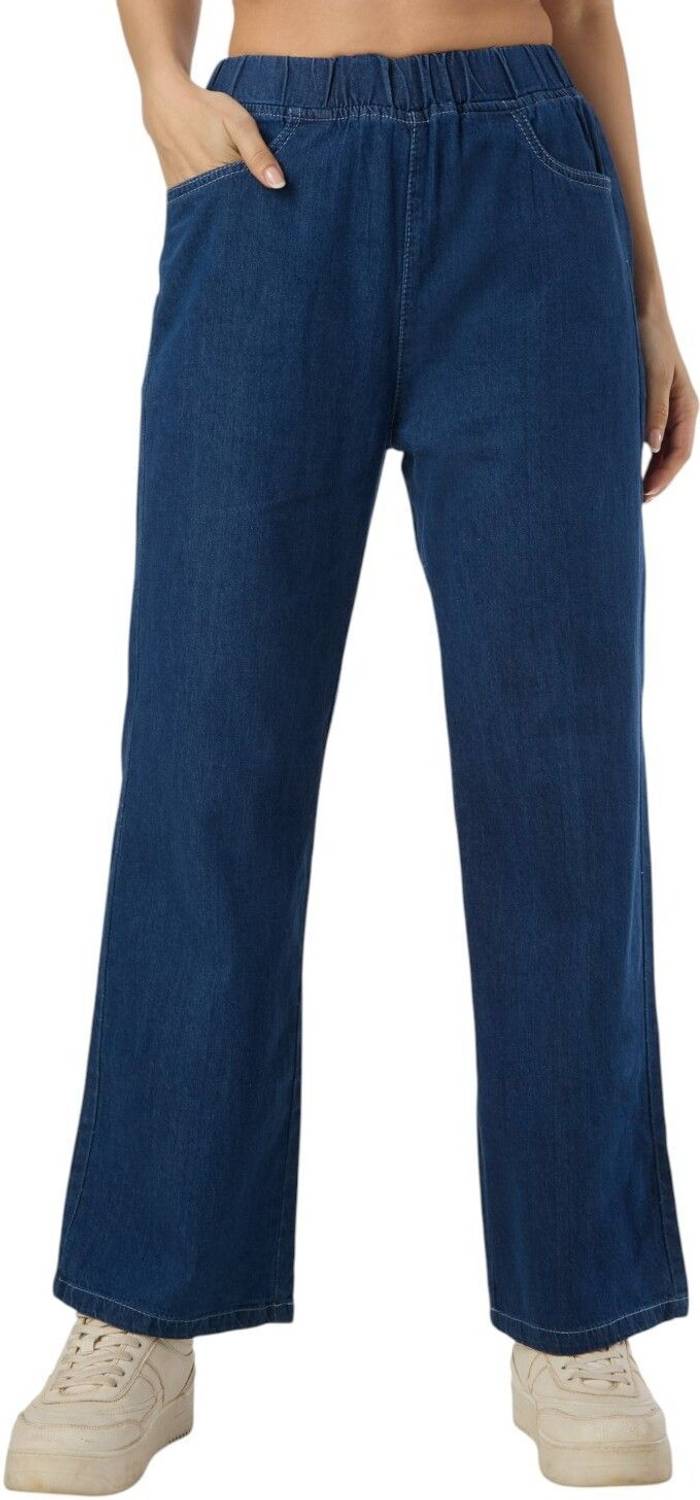 3BUTTERFLIES Boyfriend Women Blue Jeans