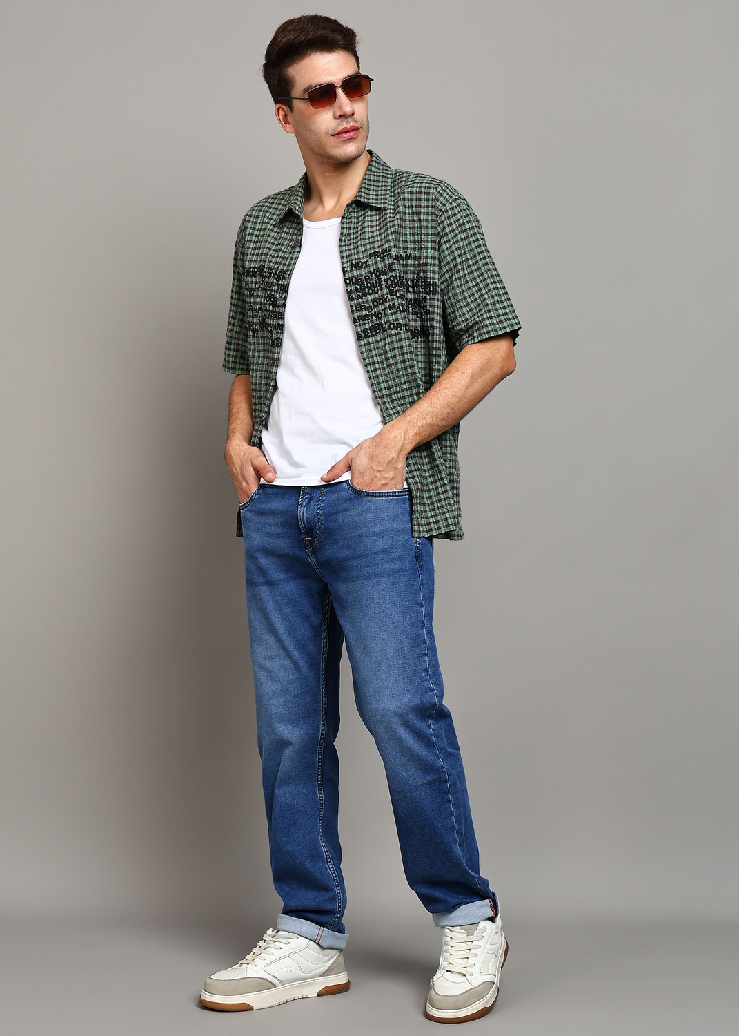 Image of KILLER Men Straight Fit Mid Rise Blue Jeans