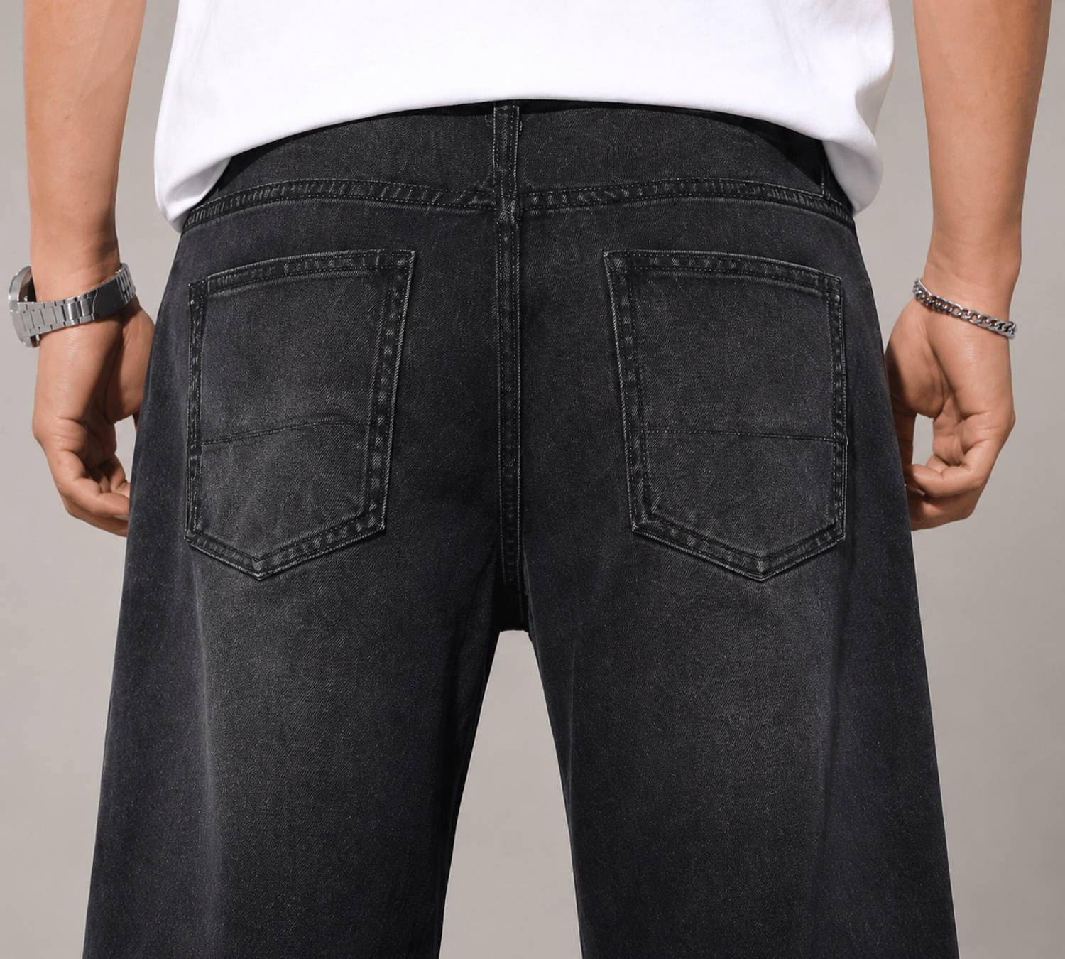 SUPER FURRY Straight Fit Black Jeans - Image 4