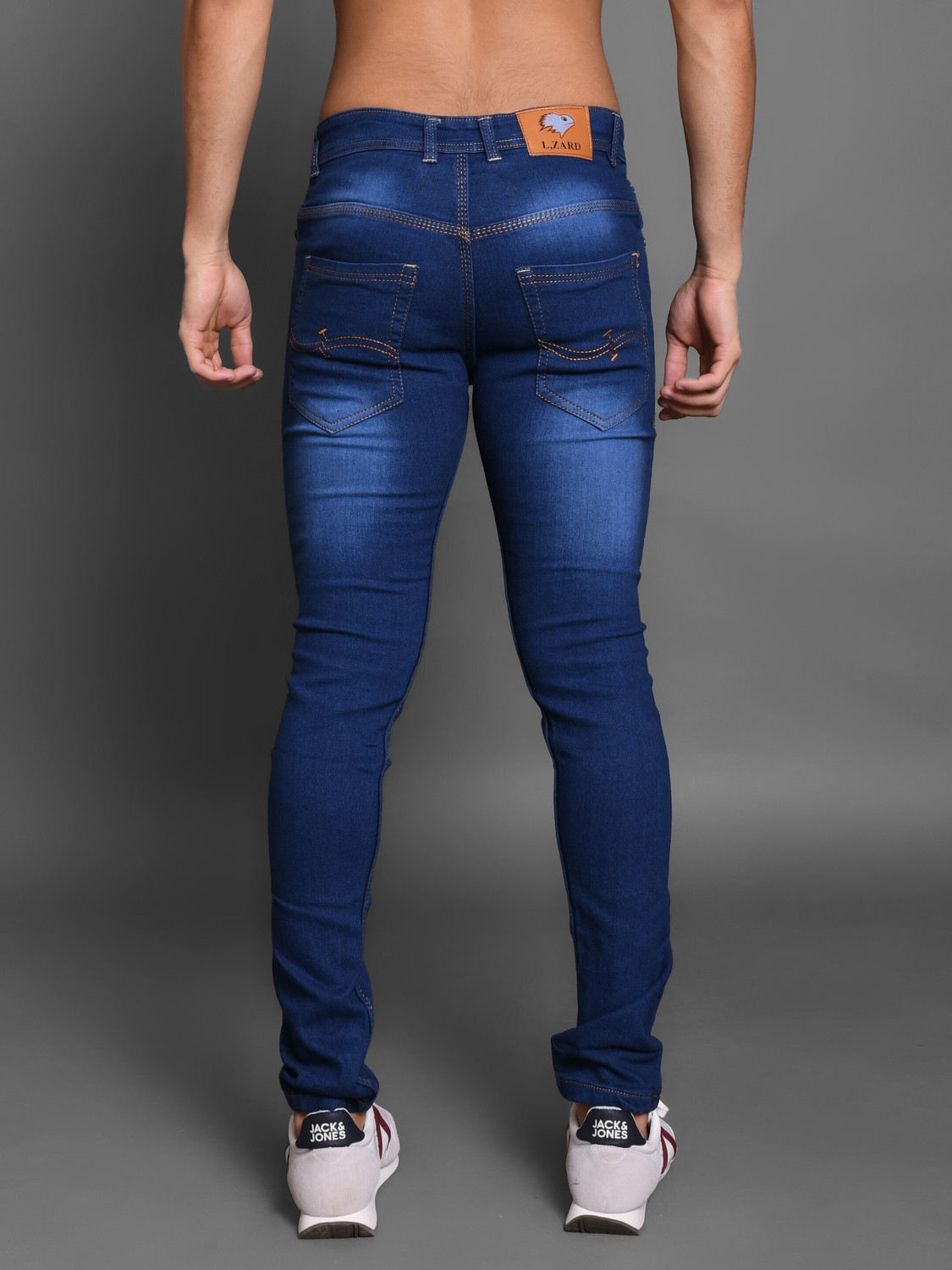 Image of Lzard Slim Men Dark Blue Jeans