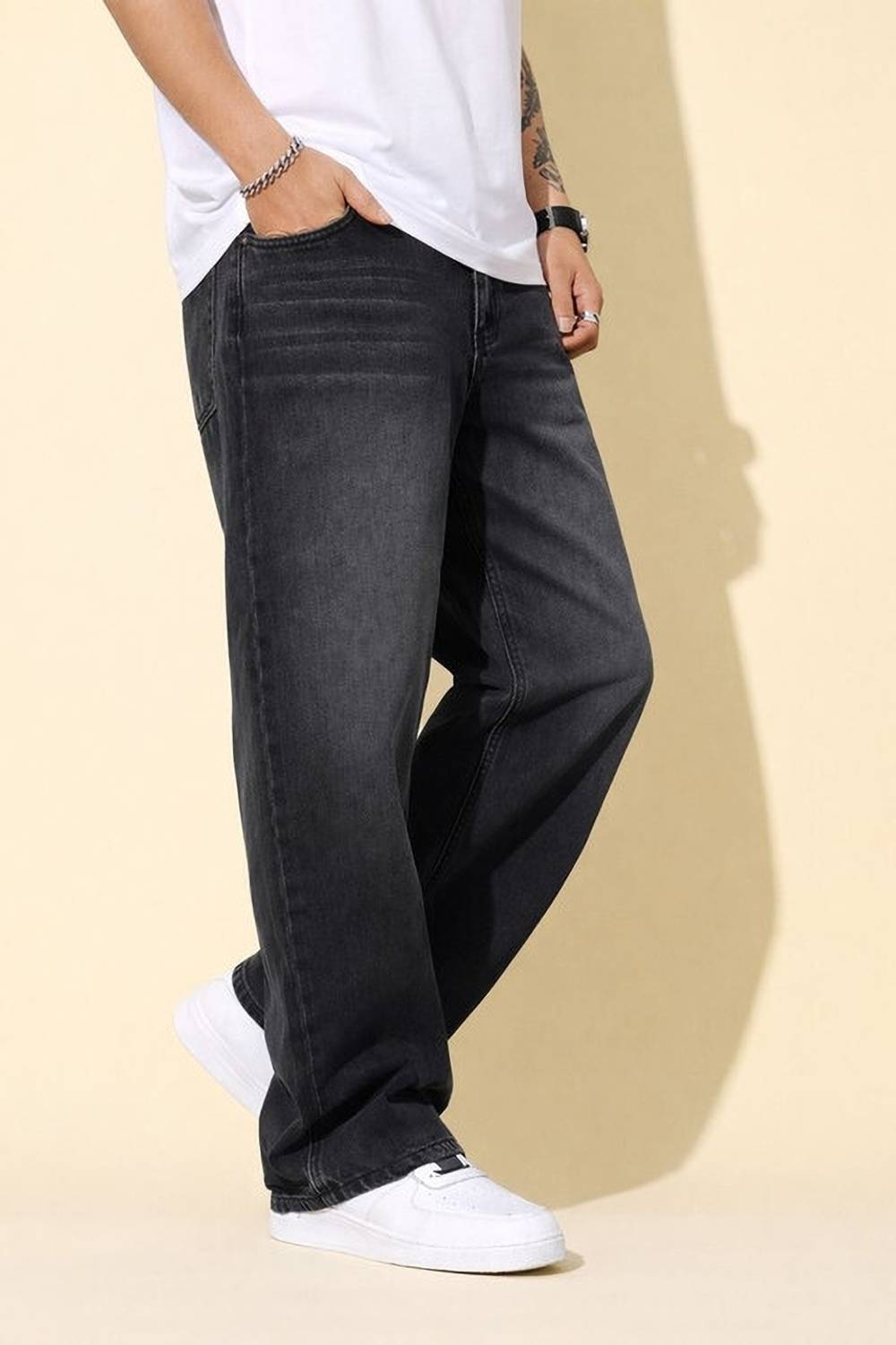 INDIGOX Straight Fit Men Grey Jeans