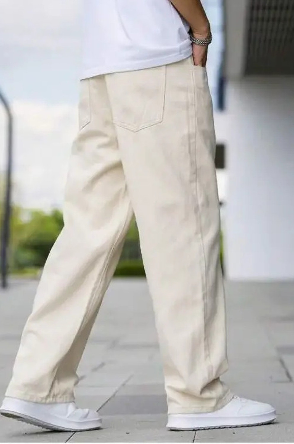 Image of METRONAUT Loose Fit Men Beige Jeans