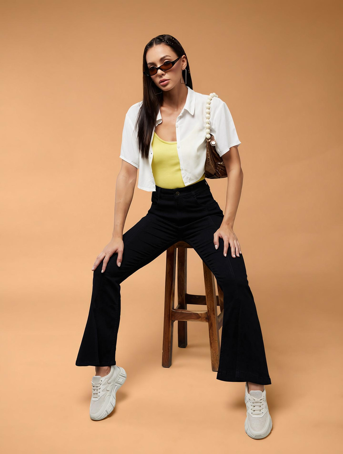 Image of Miss Chase Boot-Leg Women Black Jeans
