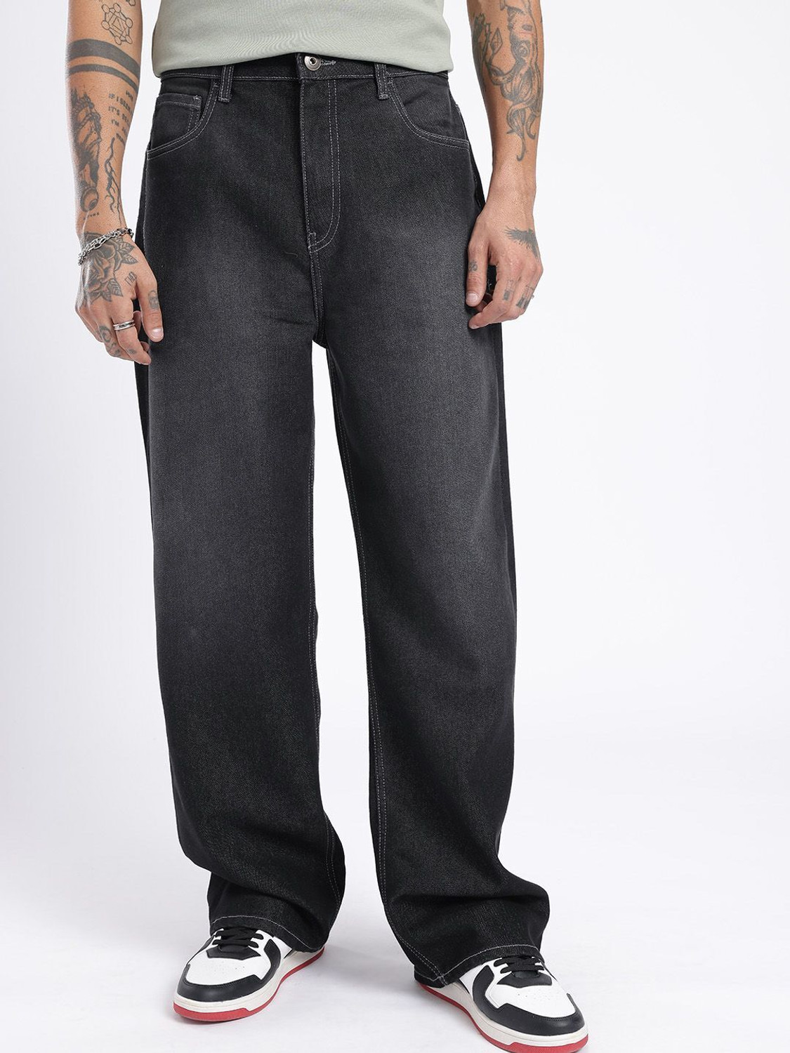Image of Glitchez Straight Fit Men Black Jeans