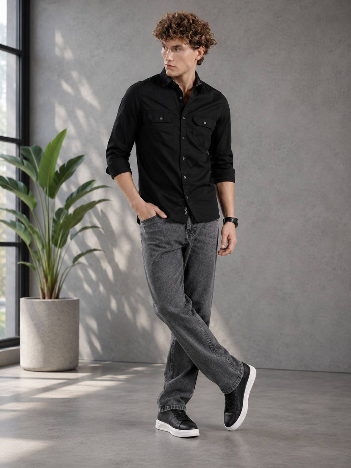 7 CUTS Straight Fit Men Grey Jeans - Image 5