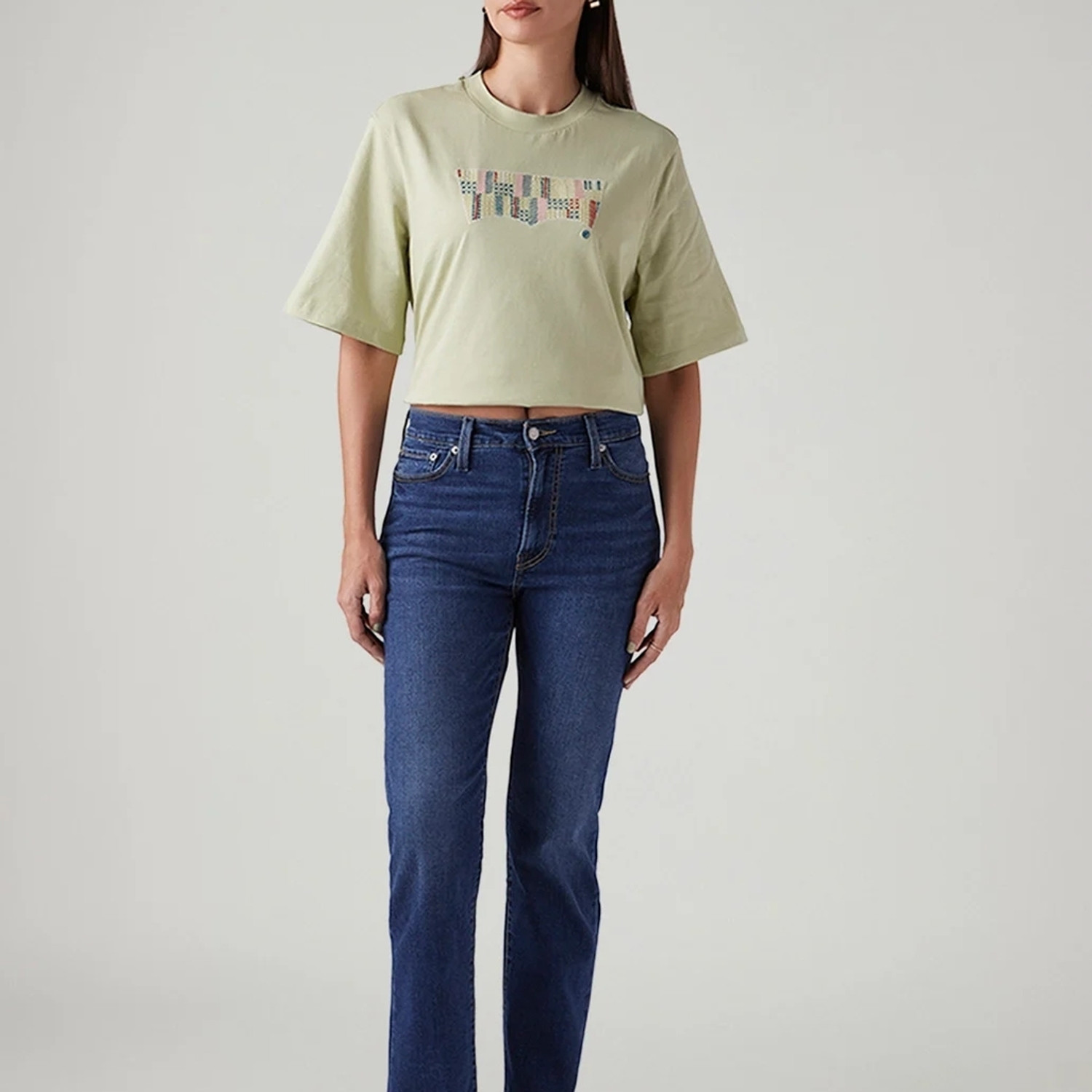 Image of LEVI'S Women Straight Fit High Rise Blue Jeans