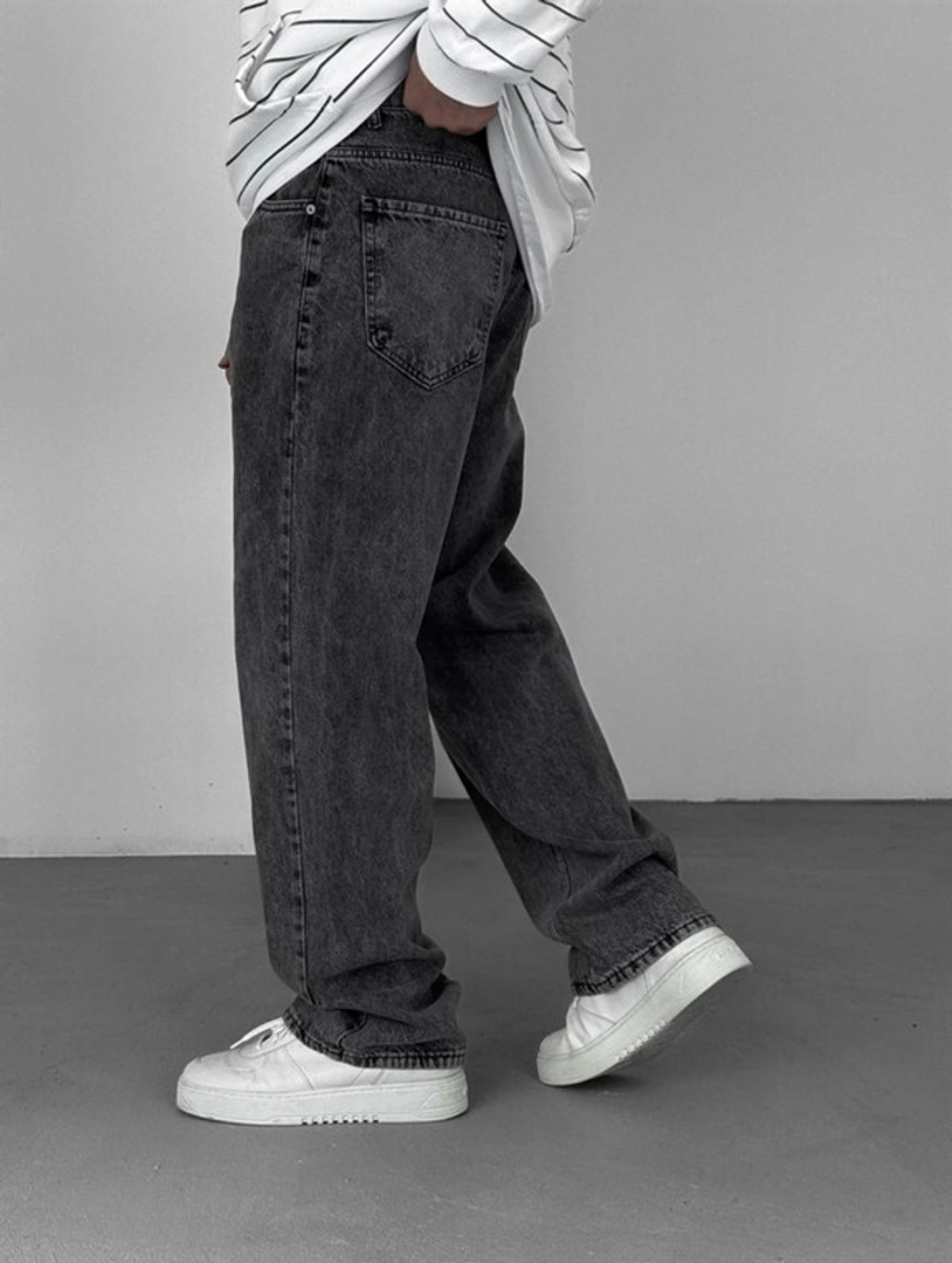 Image of INDIGOX Straight Fit Men Dark Grey Jeans