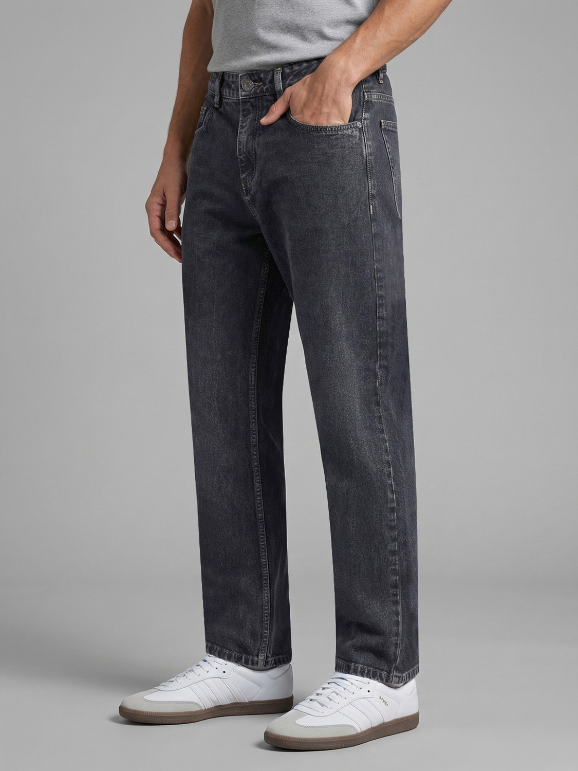 Image of Urbano Fashion Relaxed Fit Men Grey Jeans