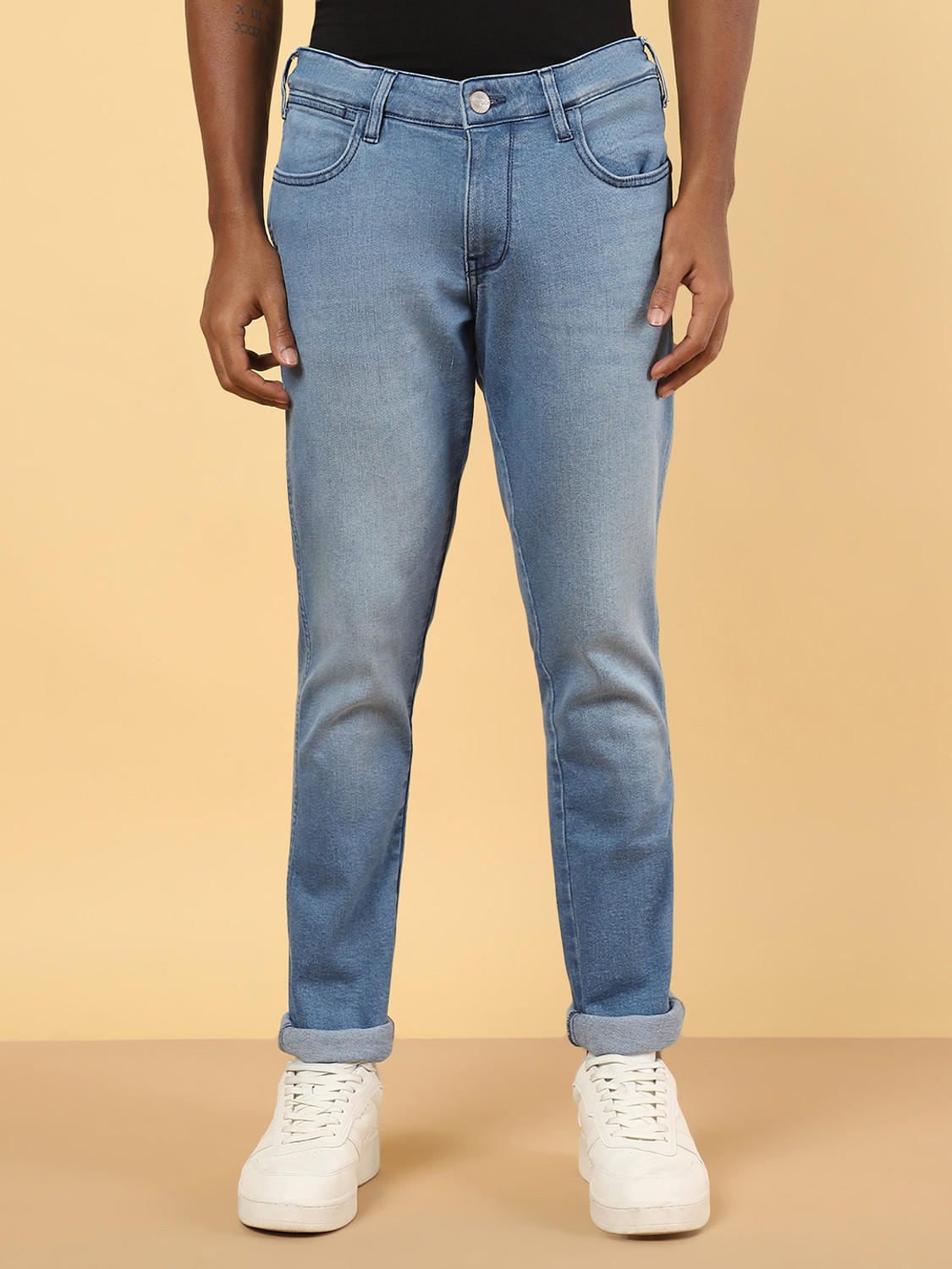 Image of Wrangler Slim Men Light Blue Jeans