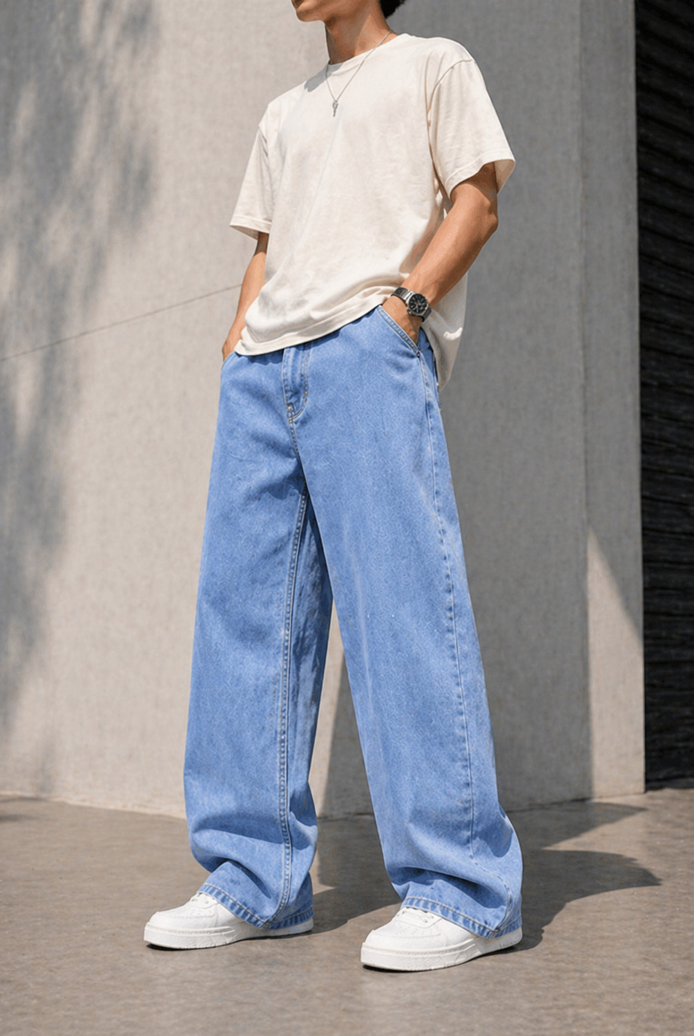 Image of Yungistan Baggy Fit Men Light Blue Jeans