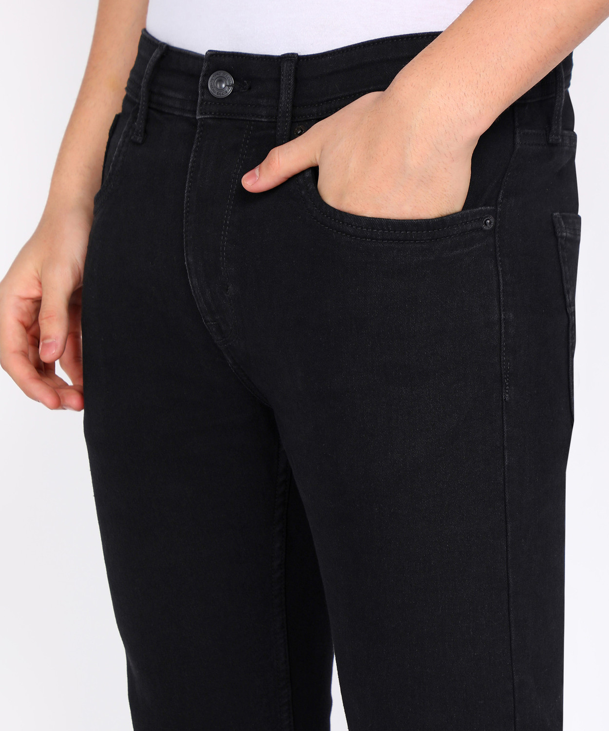 Image of FLYING MACHINE Tapered Fit Men Black Jeans