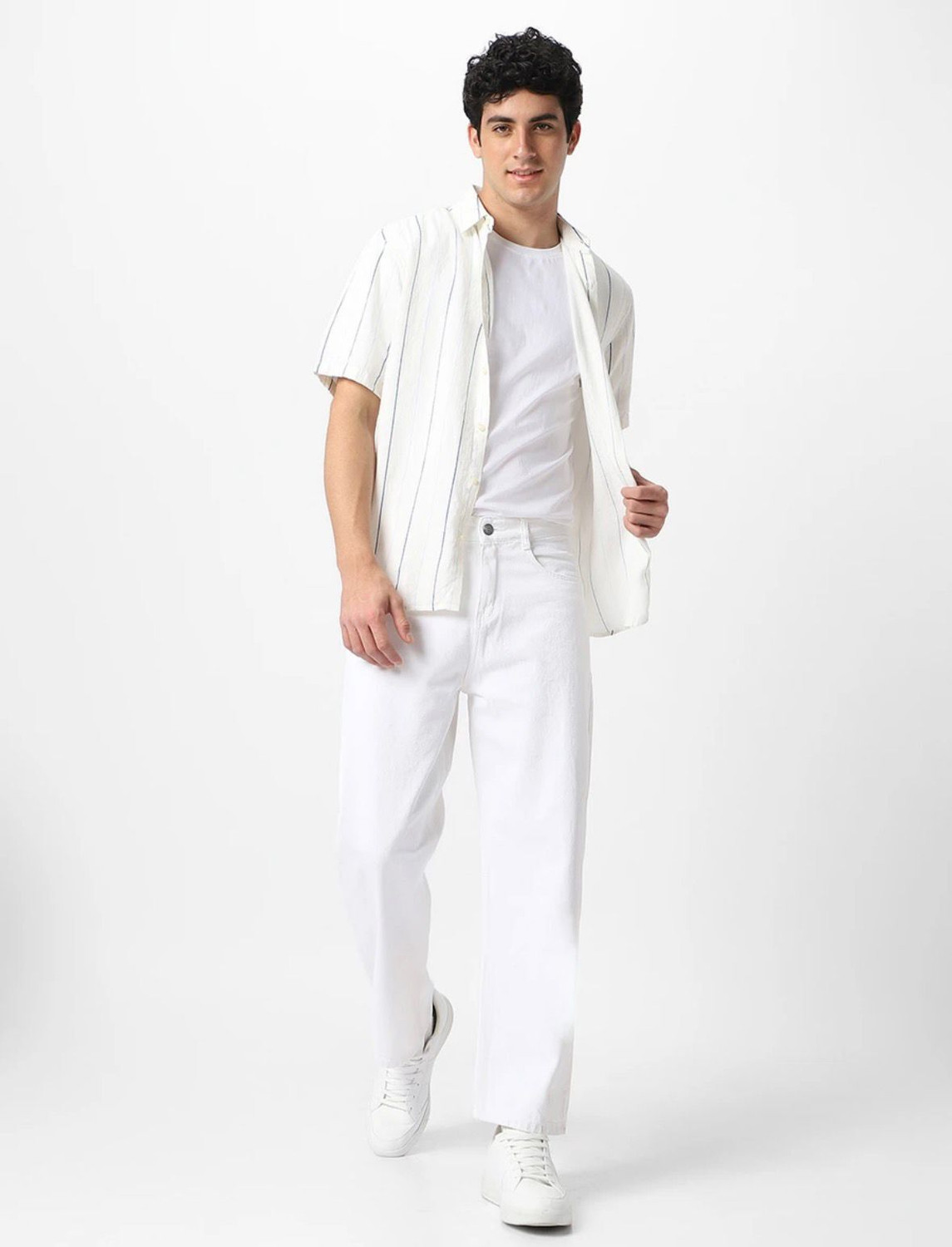 Image of SELL4U Loose Fit Men White Jeans