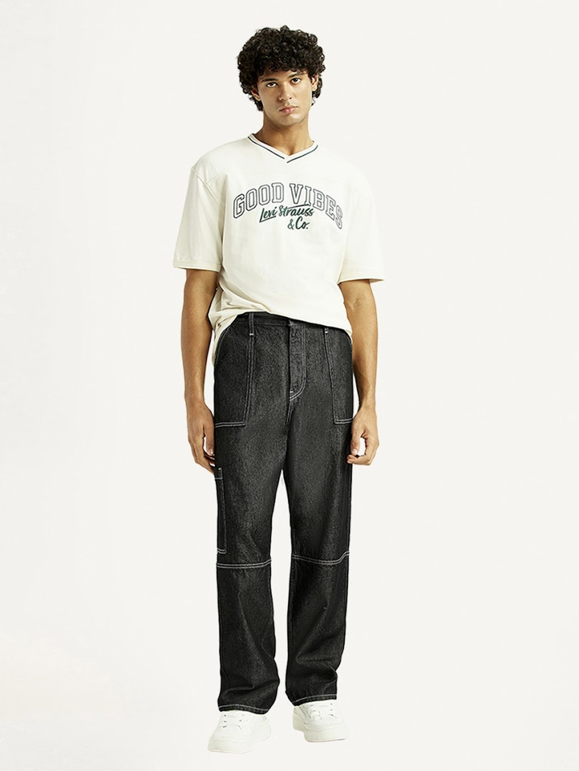 Image of LEVI'S 568 Straight Fit Men Black Jeans