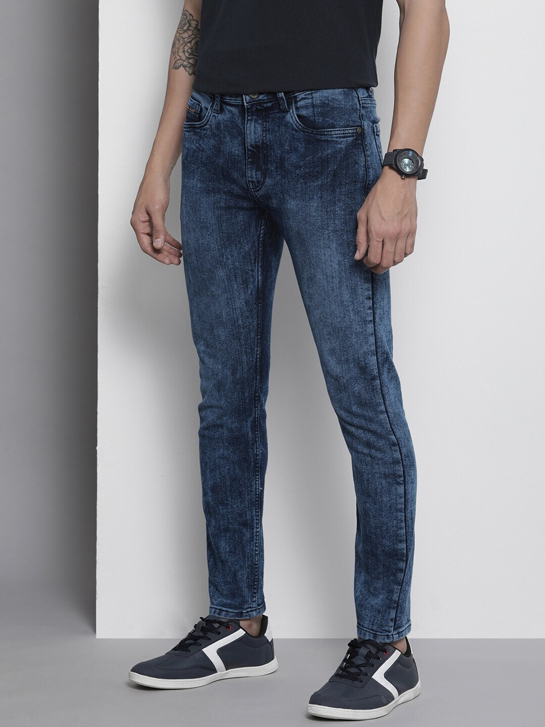 Image of The Indian Garage Co. Skinny Men Blue Jeans