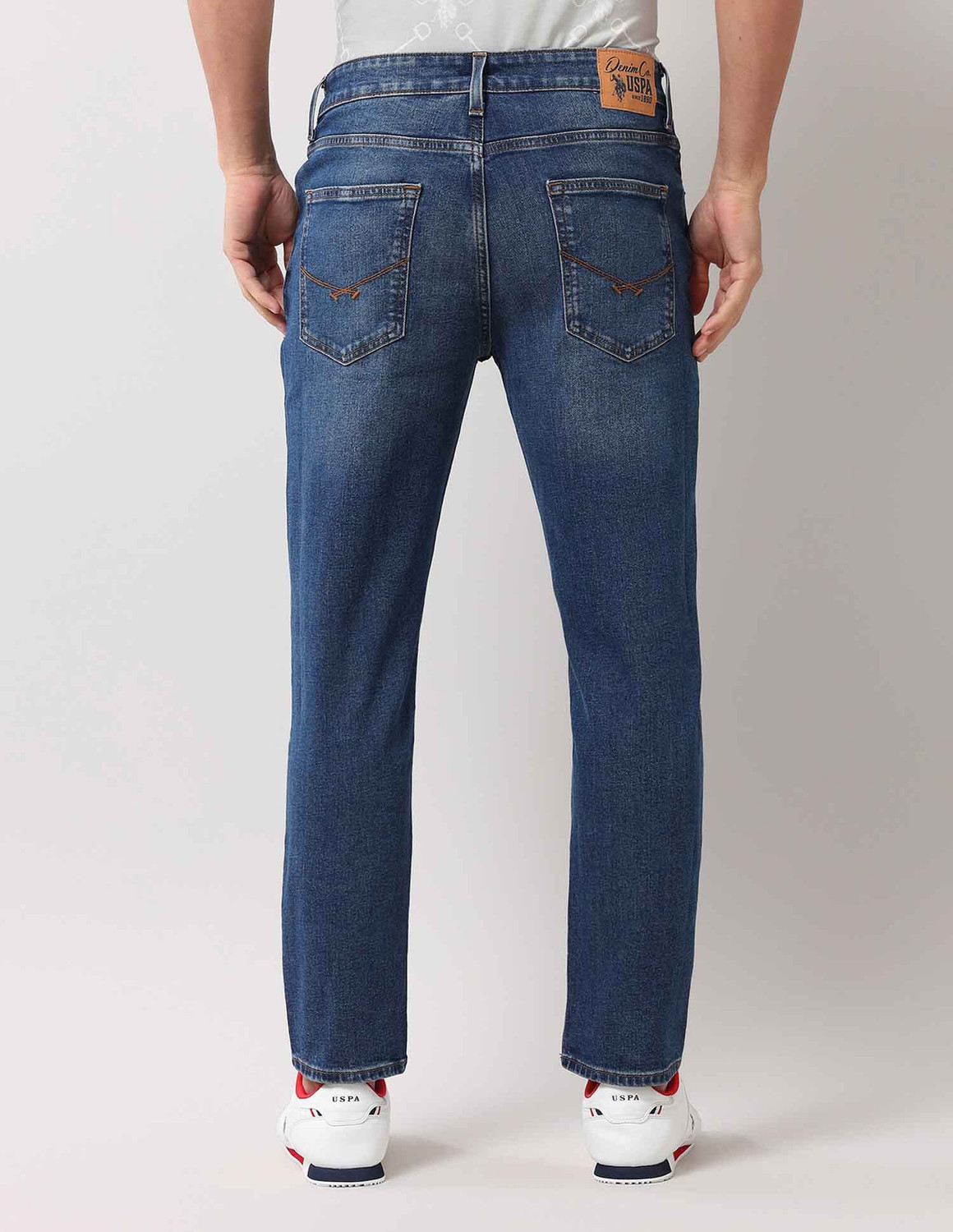 Image of U.S. POLO ASSN. Tapered Fit Men Blue Jeans