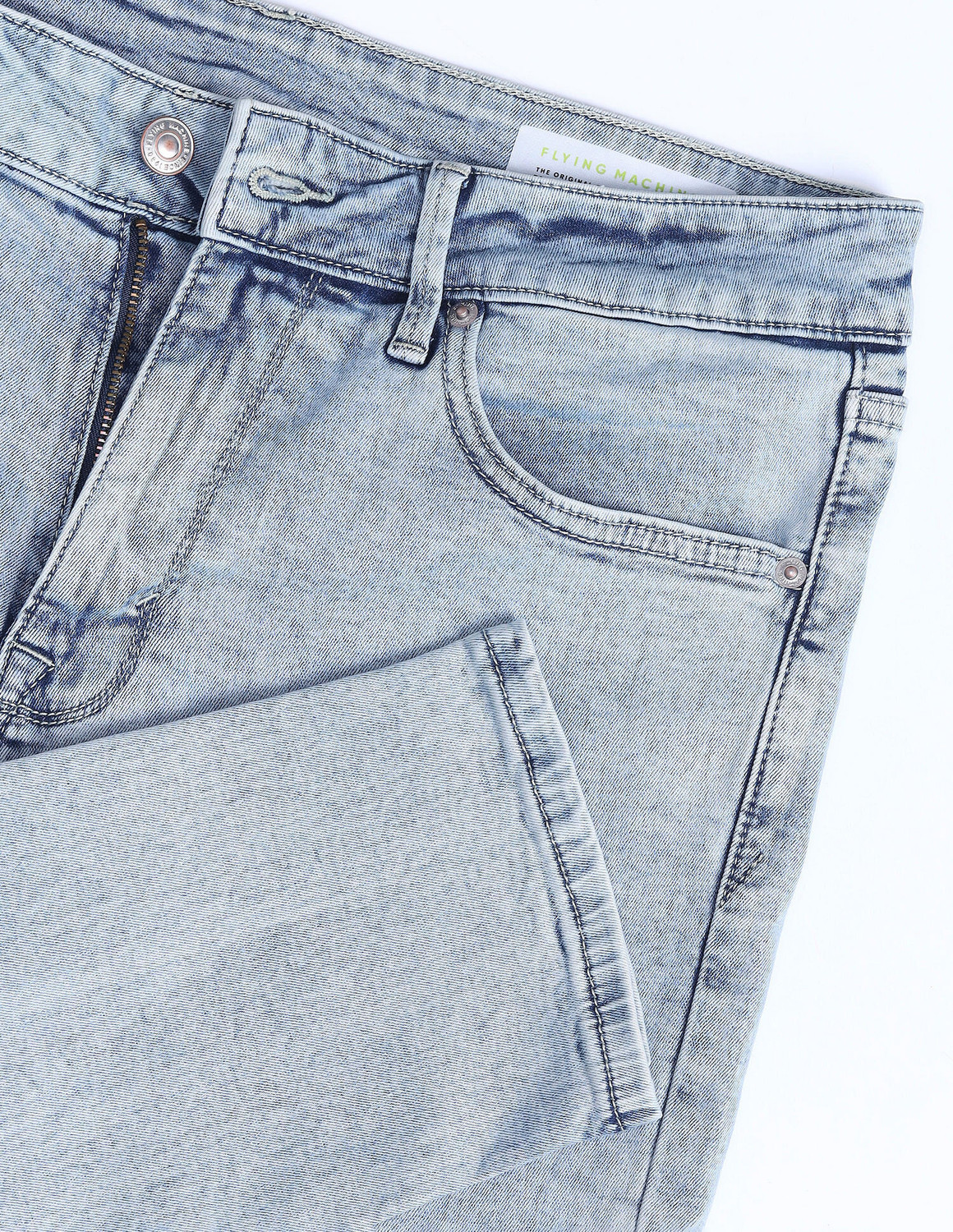 Image of FLYING MACHINE Regular Men Green Jeans