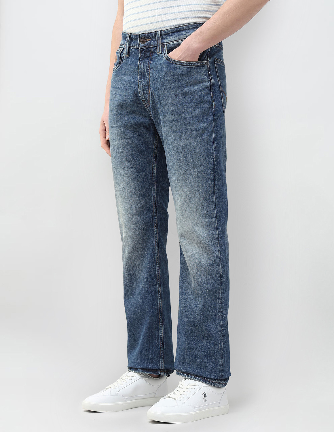 Image of U.S. Polo Assn. Denim Co. Boot-Leg Men Blue Jeans
