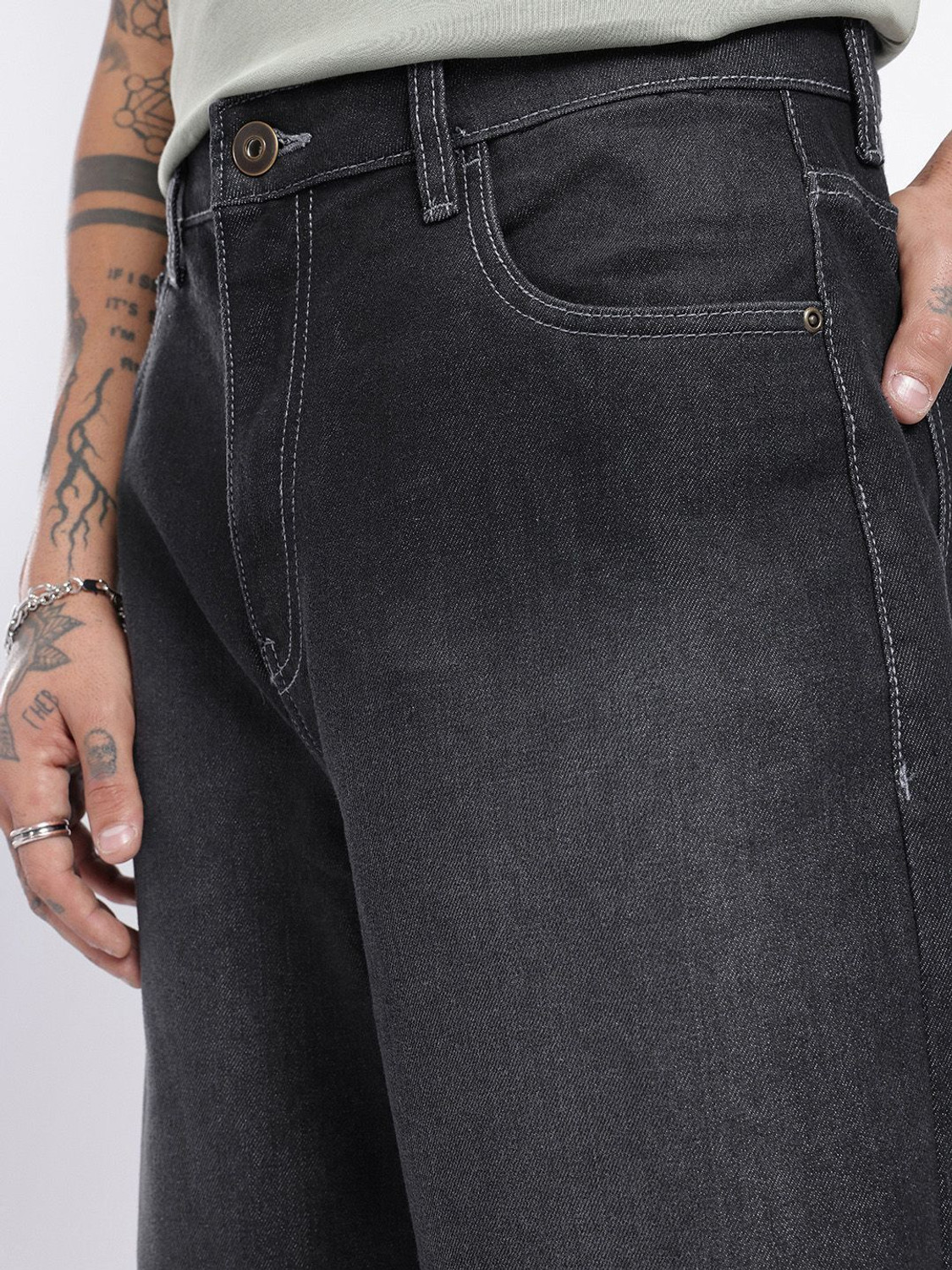Image of Glitchez Straight Fit Men Black Jeans