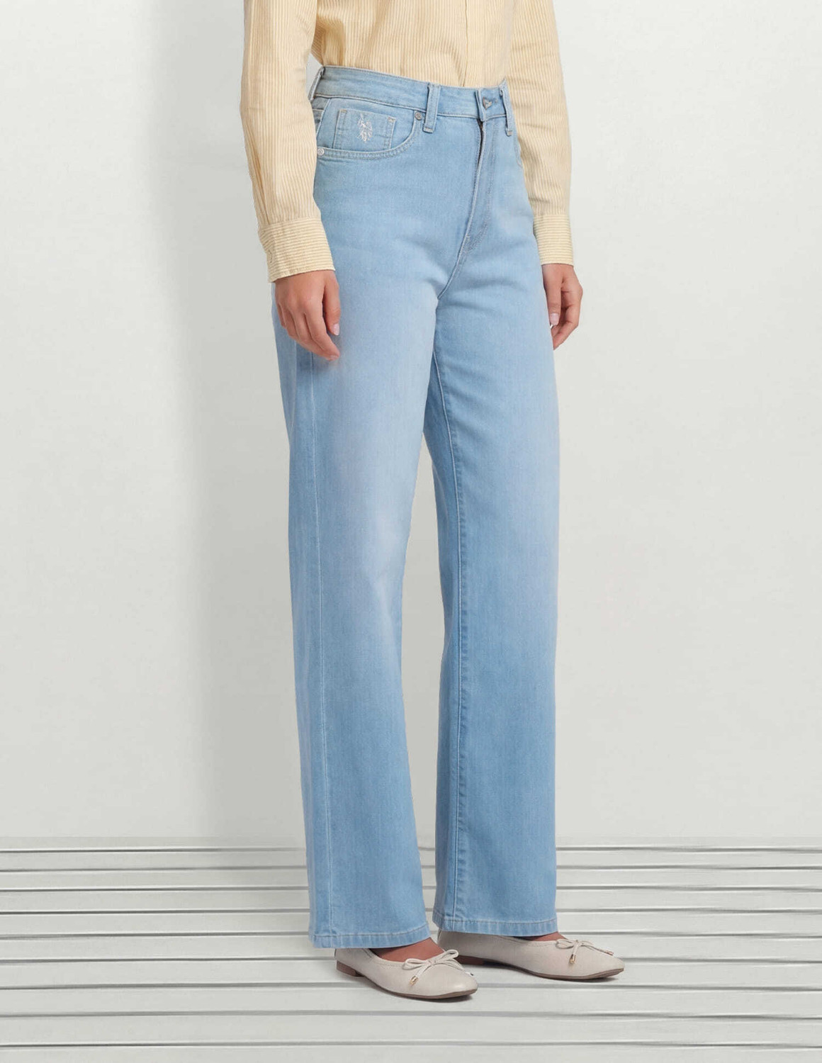 Image of U.S. POLO ASSN. Wide Leg Women Blue Jeans