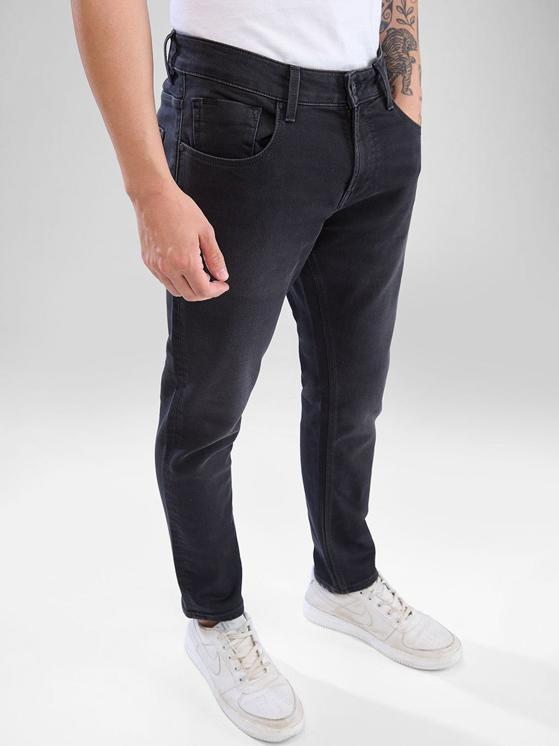 Image of Spykar Slim Men Black Jeans