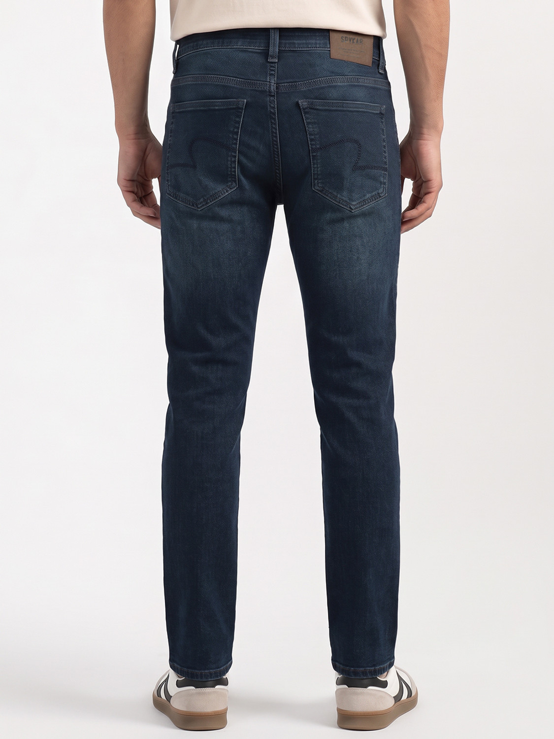 Image of Spykar Men Slim Low Rise Dark Blue Jeans