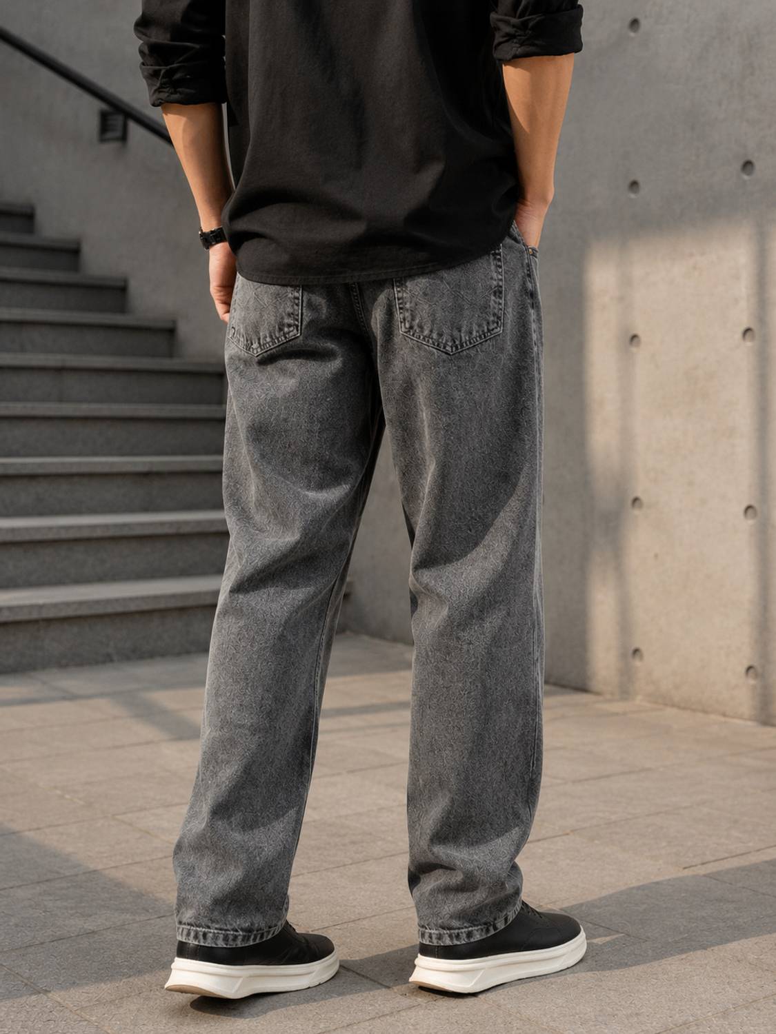 7 CUTS Straight Fit Men Grey Jeans - Image 2