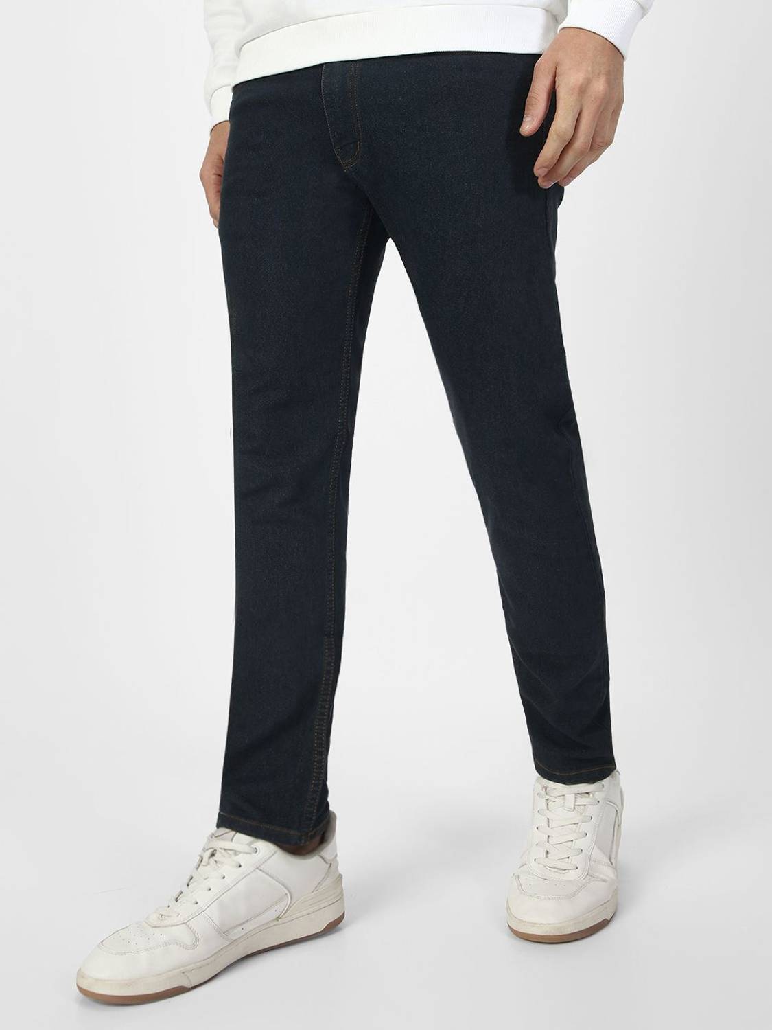 Urbano Fashion Men Slim Mid Rise Dark Grey Jeans