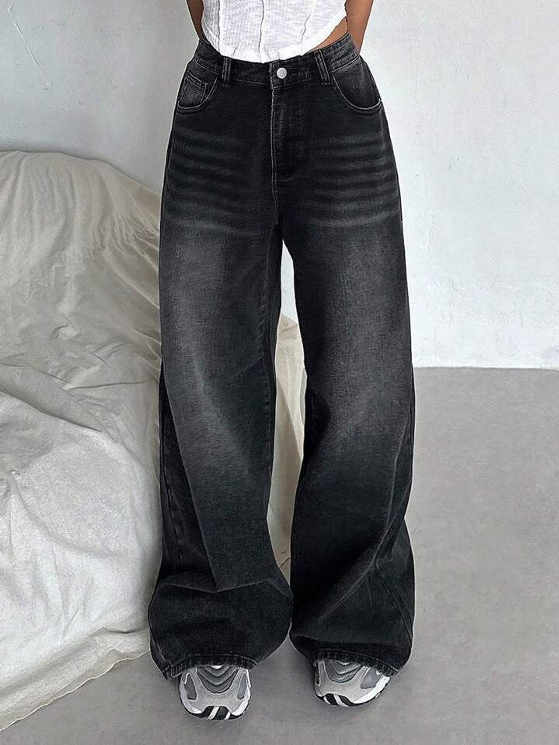 Image of H&H Baggy Fit Women Black Jeans