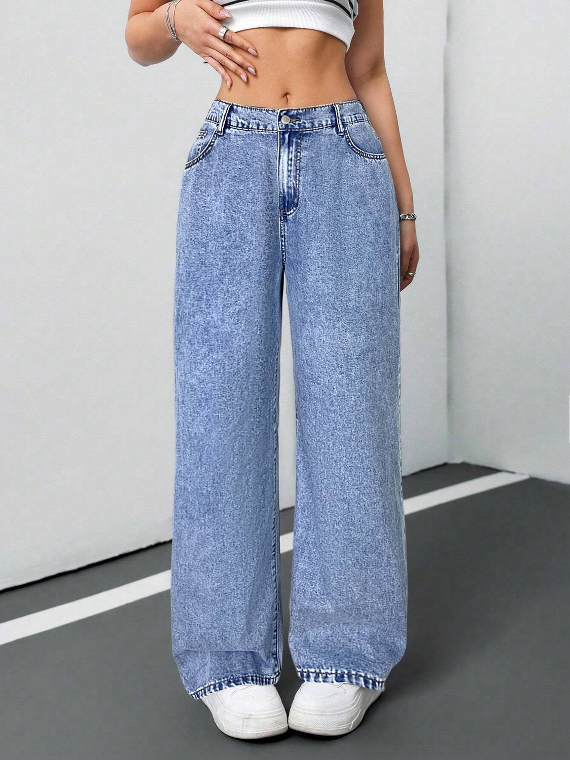 Image of DENIM LOOK Flared Women Light Blue Jeans