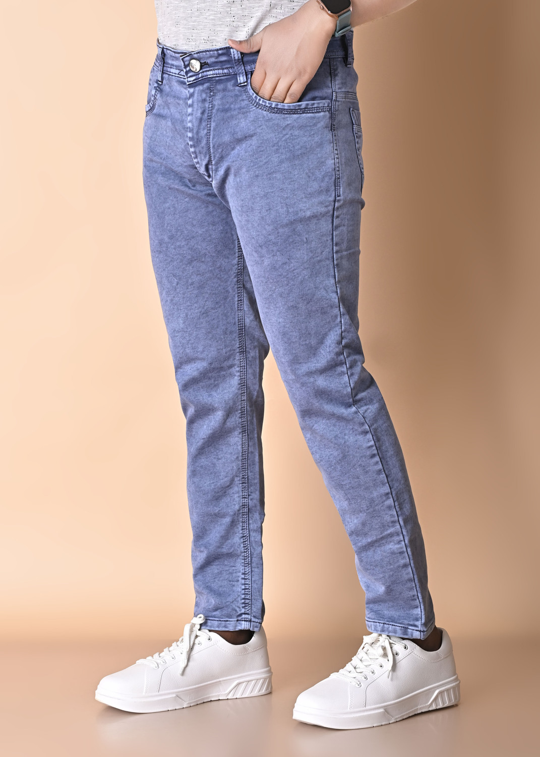 Image of Rivvo Slim Men Blue Jeans