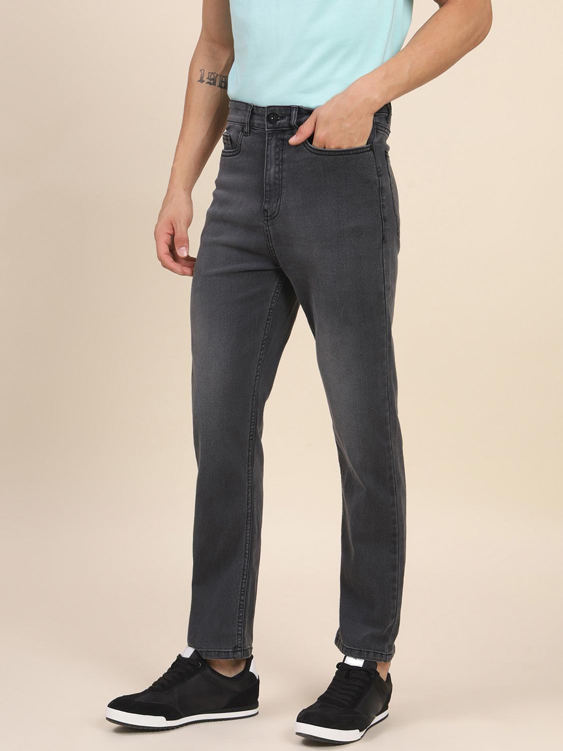 Image of Dennis Lingo Slim Men Grey Jeans