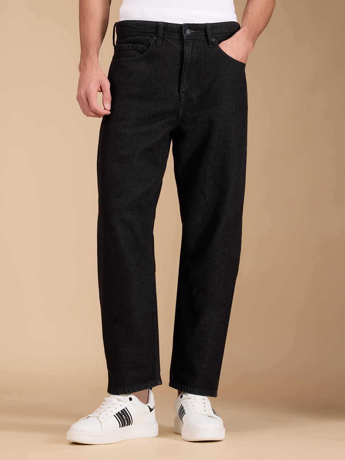 Image of Pepe Jeans Relaxed Fit Men Black Jeans