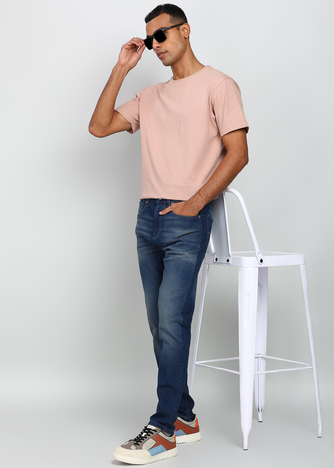 Image of FLYING MACHINE Slim Men Dark Blue Jeans