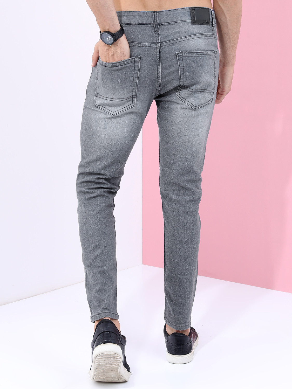 Image of HIGHLANDER Tapered Fit Men Grey Jeans
