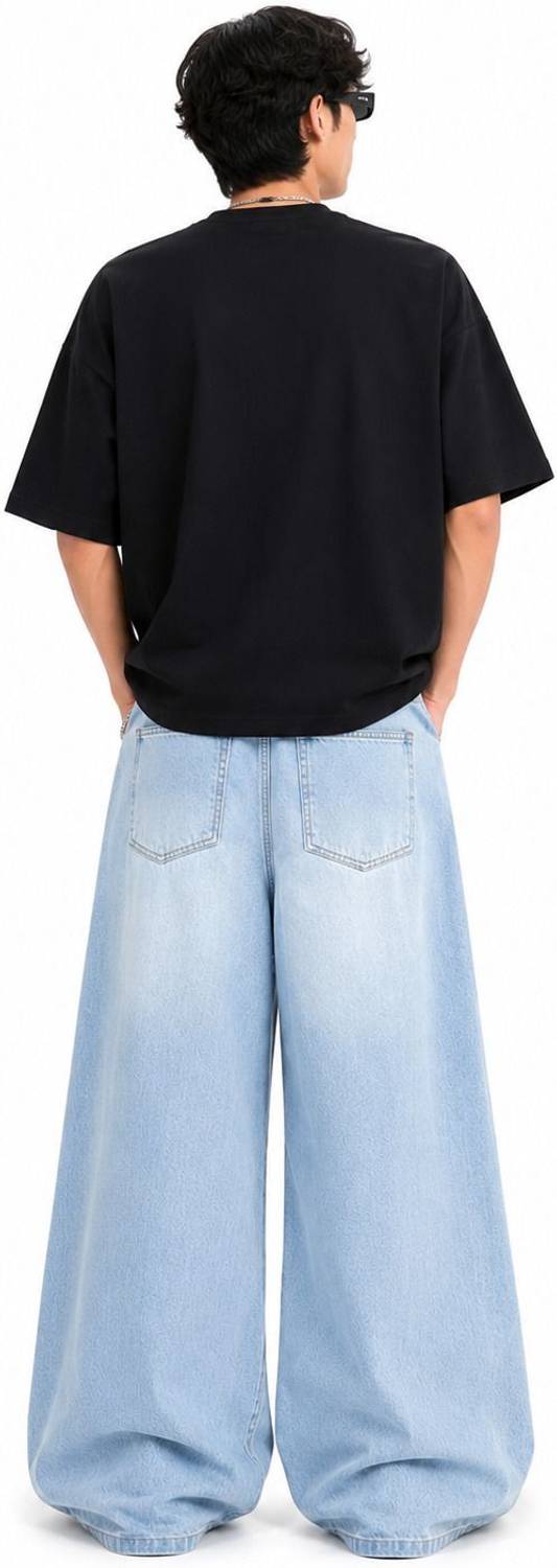 HoneyBell Men Light Blue Wide Leg Jeans - Image 2