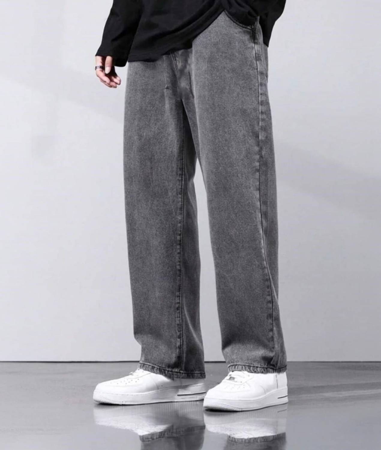 RIFA Straight Fit Men Grey Jeans - Image 1
