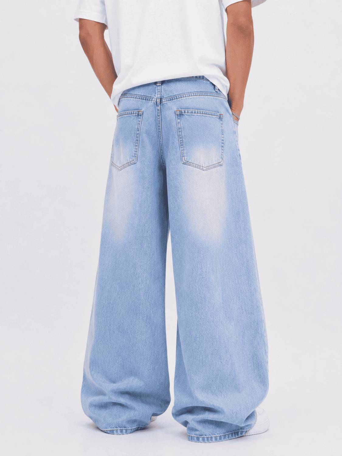 M Q Baggy Fit Men Light Blue Jeans - Image 2