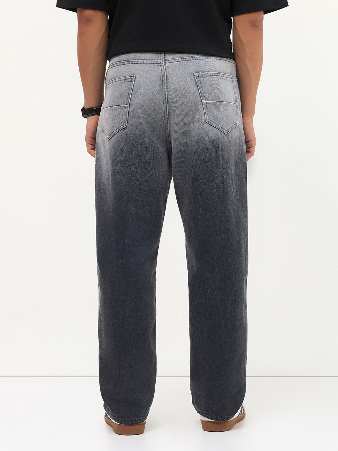 Image of Urbano Fashion Loose Fit Men Dark Grey Jeans