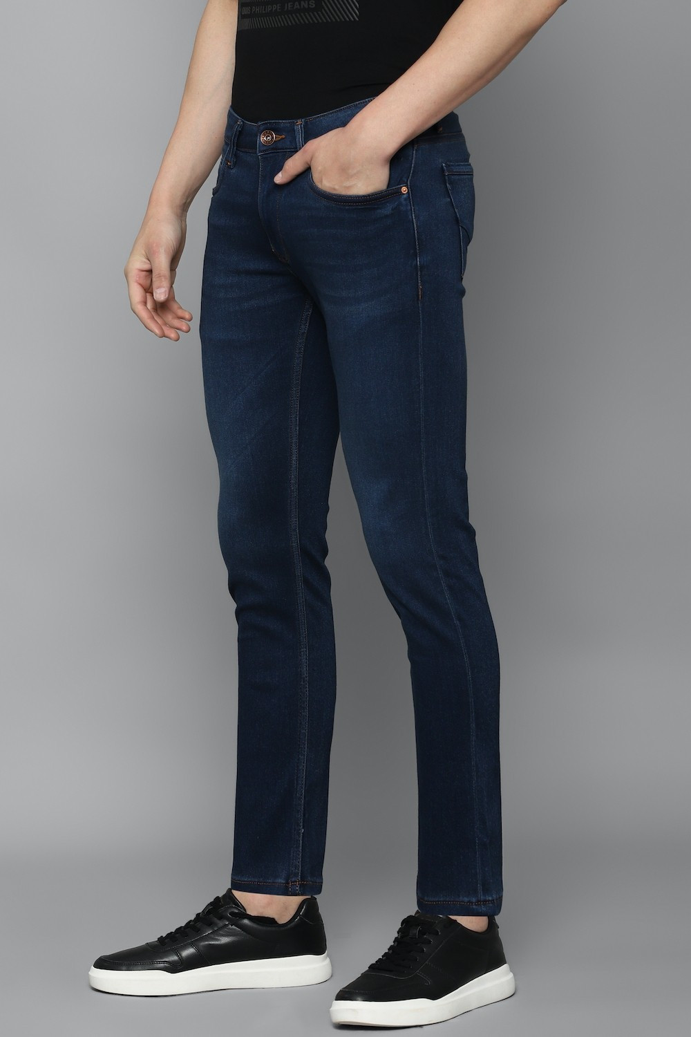 Image of LOUIS PHILIPPE Slim Men Dark Blue Jeans