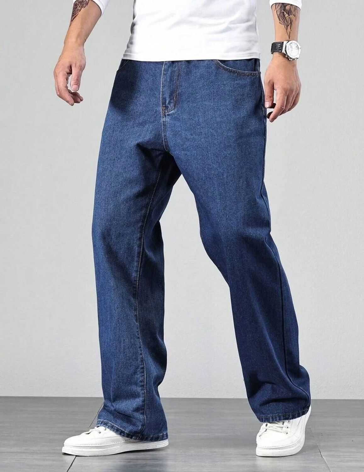 Image of DENIM LOOK Loose Fit Men Dark Blue Jeans