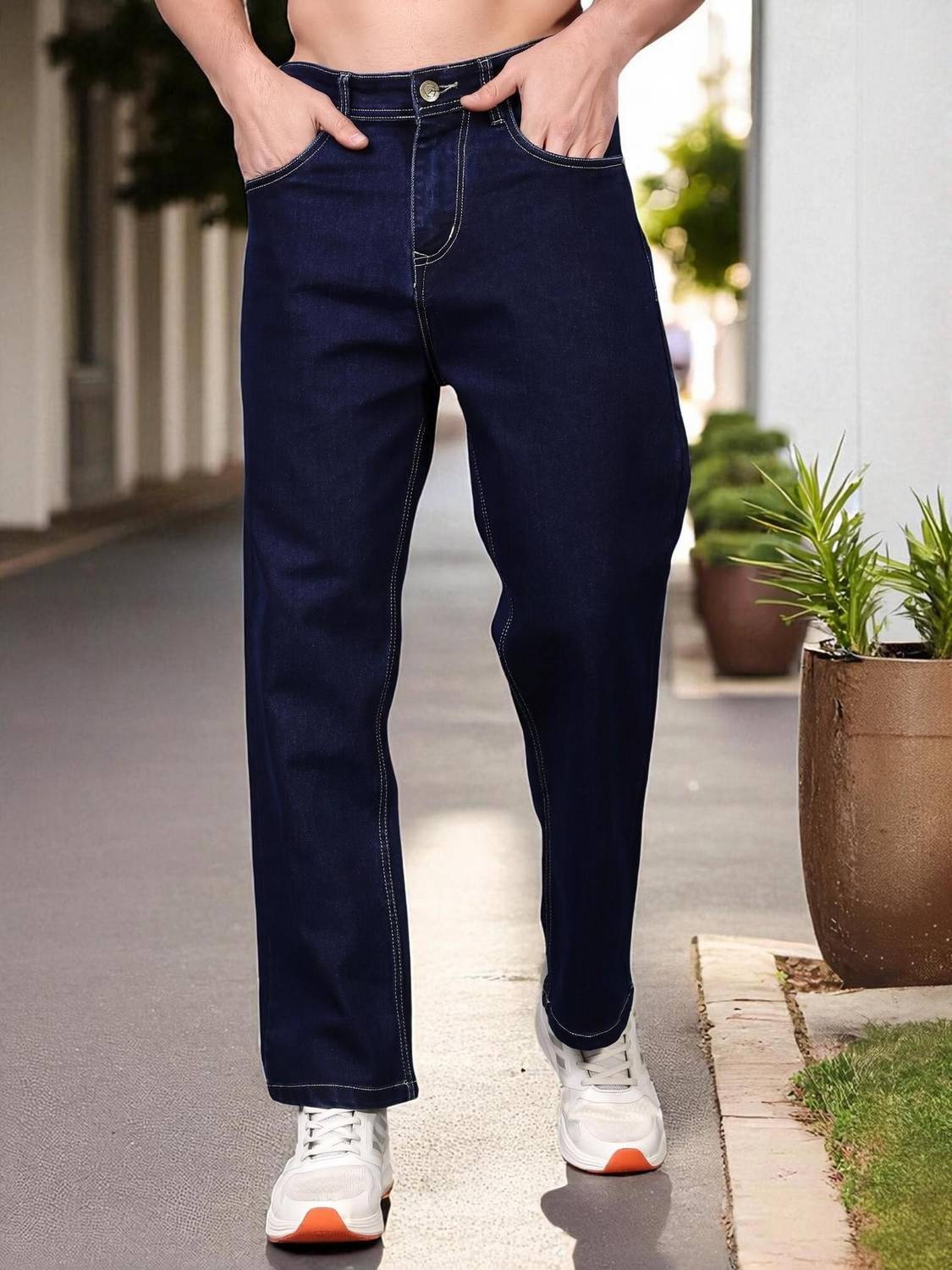 ZAYSH Loose Fit Men Dark Blue Jeans - Image 1
