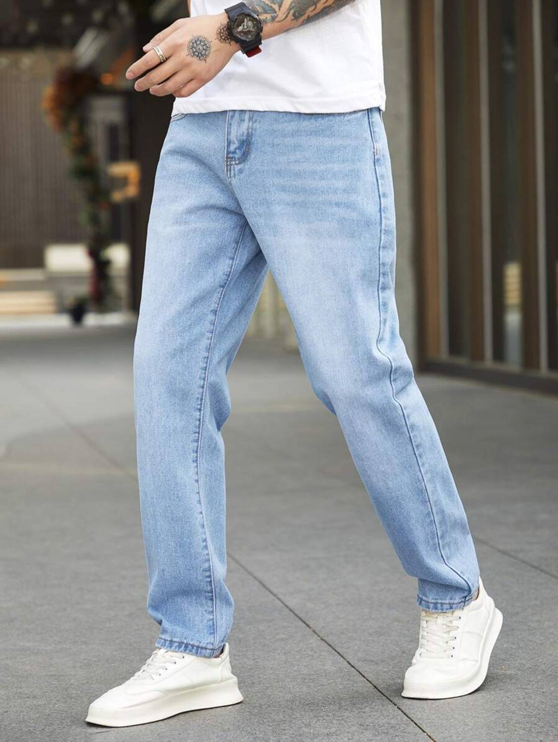 KD KRSNA OF DENIM Straight Fit Men Light Blue Jeans - Image 4