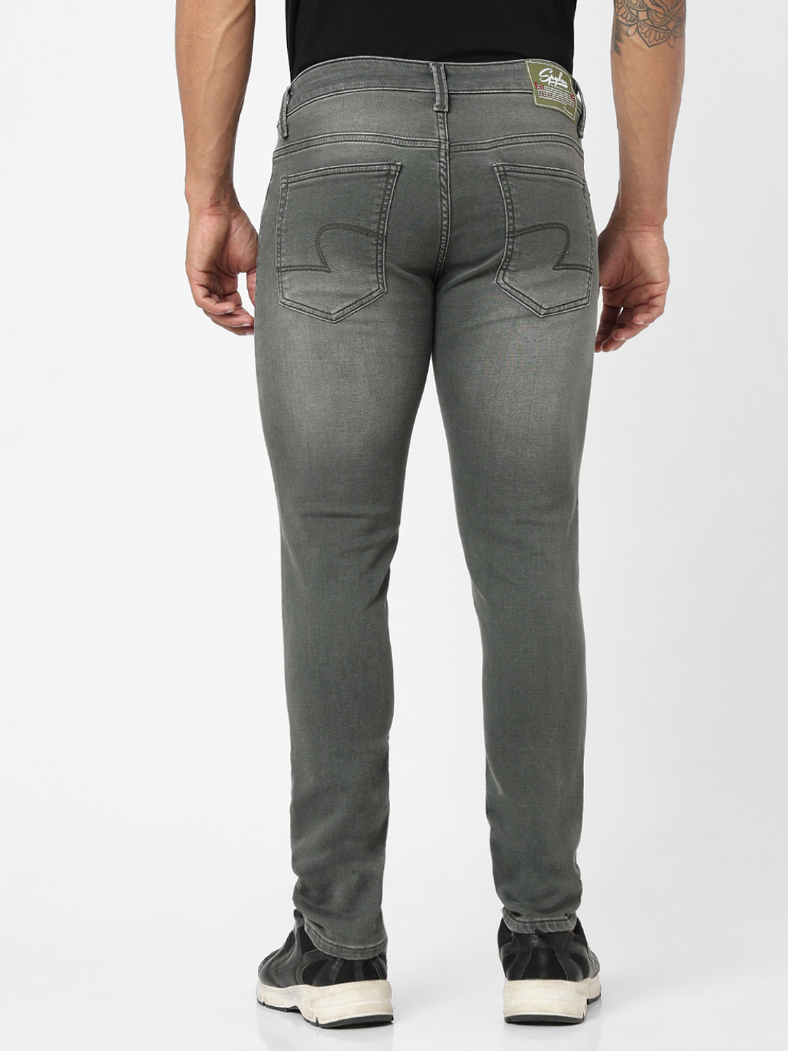 Image of Spykar Slim Men Grey Jeans