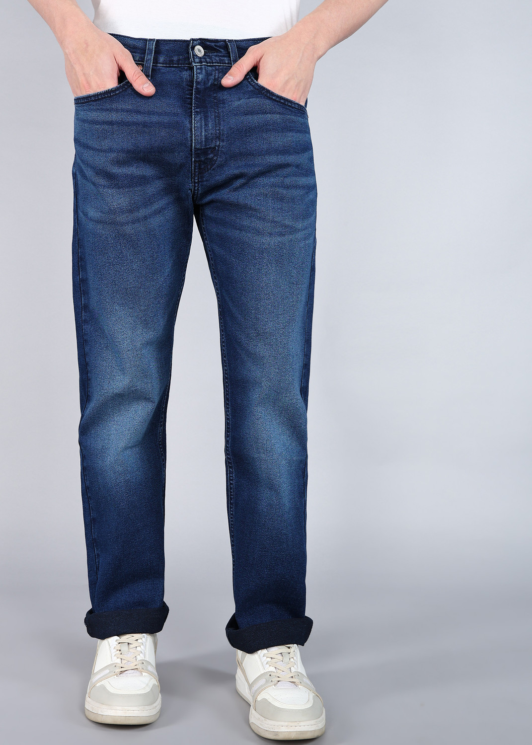 Image of LEVI'S Straight Fit Men Dark Blue Jeans